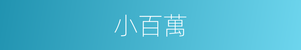 小百萬的同義詞