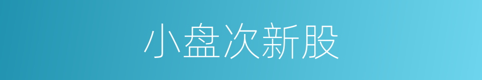 小盘次新股的同义词