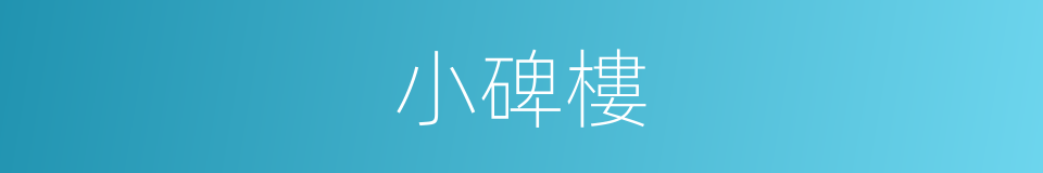 小碑樓的同義詞