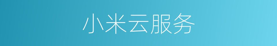 小米云服务的同义词