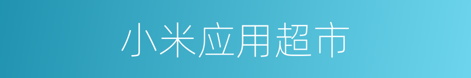 小米应用超市的同义词