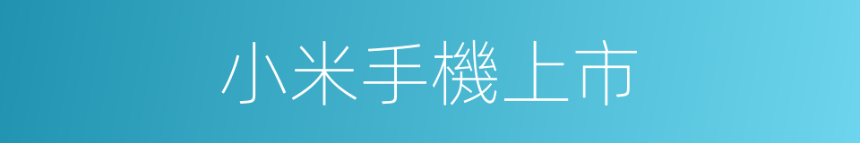 小米手機上市的同義詞