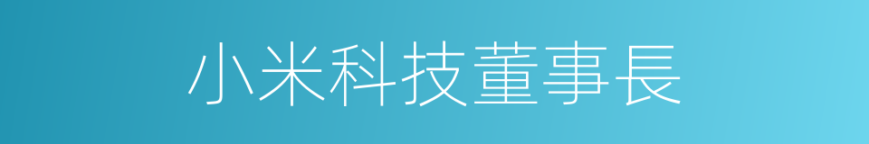 小米科技董事長的同義詞