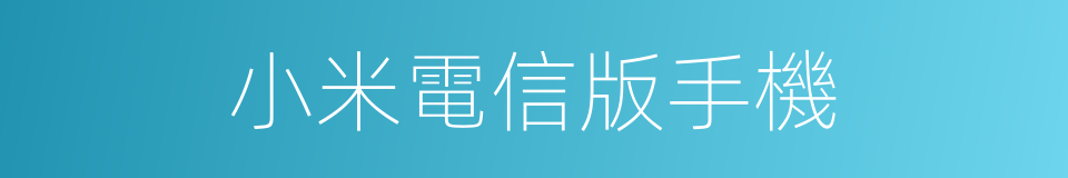 小米電信版手機的同義詞