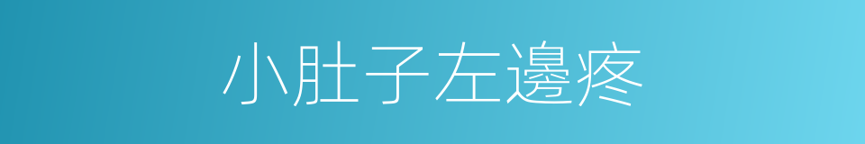 小肚子左邊疼的同義詞