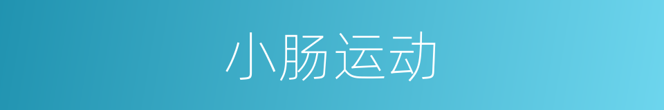 小肠运动的同义词