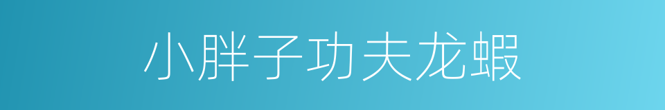 小胖子功夫龙蝦的同義詞