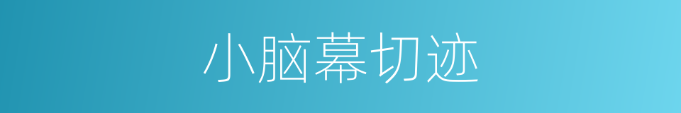 小脑幕切迹的同义词