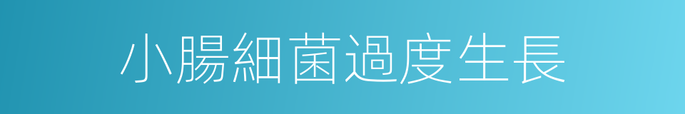 小腸細菌過度生長的同義詞