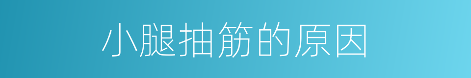 小腿抽筋的原因的同义词