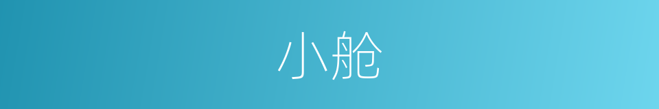 小舱的意思