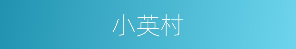 小英村的同义词
