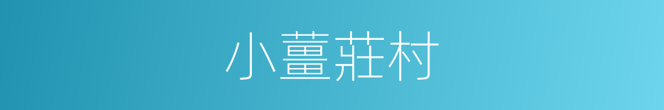 小薑莊村的同義詞