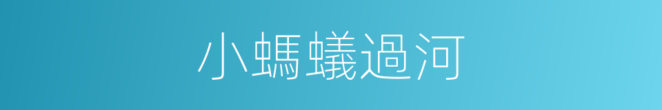 小螞蟻過河的同義詞