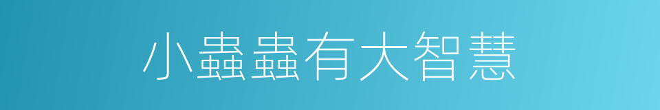 小蟲蟲有大智慧的同義詞