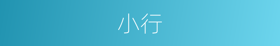 小行的意思