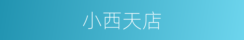 小西天店的同义词