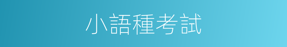 小語種考試的同義詞