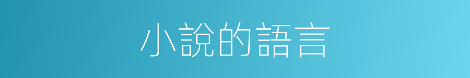 小說的語言的同義詞