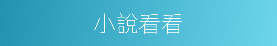 小說看看的同義詞