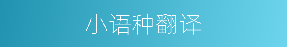 小语种翻译的同义词