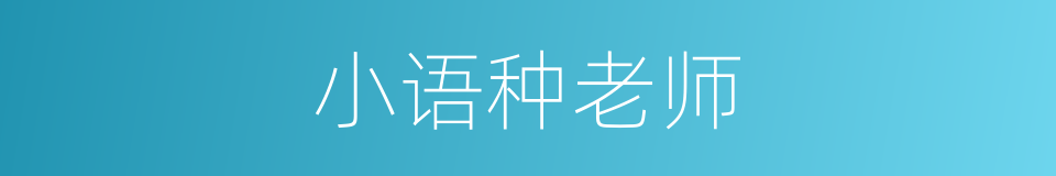 小语种老师的同义词