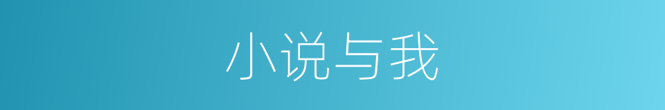 小说与我的同义词