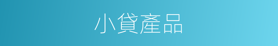 小貸產品的同義詞