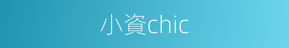 小資chic的同義詞