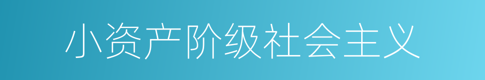 小资产阶级社会主义的同义词