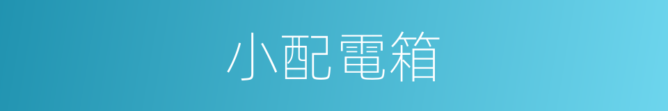 小配電箱的同義詞