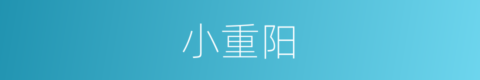 小重阳的意思