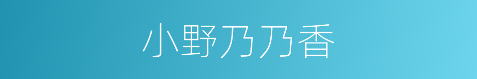 小野乃乃香的同义词