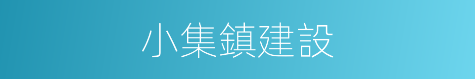 小集鎮建設的同義詞