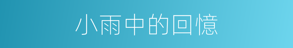 小雨中的回憶的同義詞