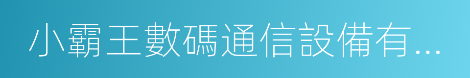 小霸王數碼通信設備有限公司的同義詞