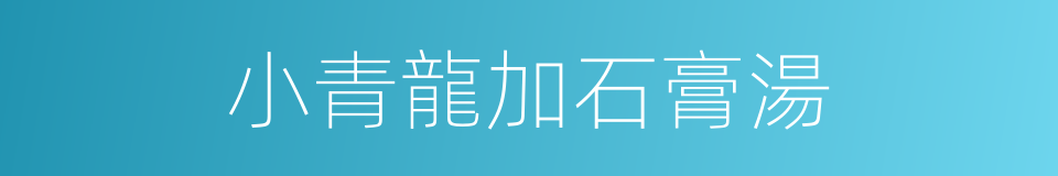 小青龍加石膏湯的同義詞
