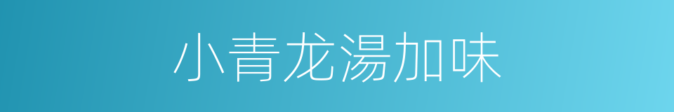 小青龙湯加味的同義詞