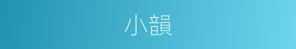 小韻的意思