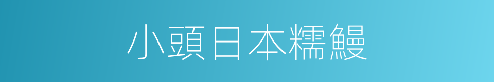 小頭日本糯鰻的同義詞