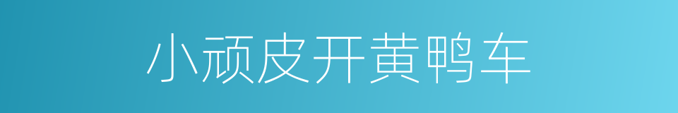 小顽皮开黄鸭车的同义词
