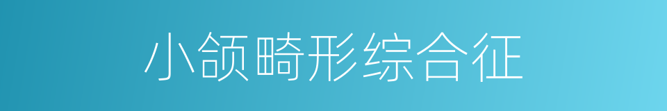 小颌畸形综合征的同义词