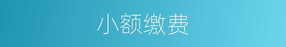 小额缴费的同义词