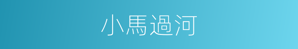 小馬過河的同義詞