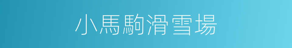 小馬駒滑雪場的同義詞