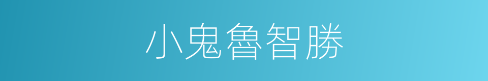 小鬼魯智勝的同義詞