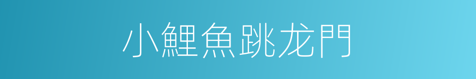 小鯉魚跳龙門的同義詞
