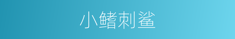小鳍刺鲨的同义词
