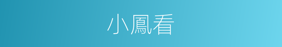 小鳳看的同義詞