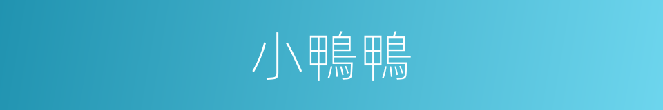 小鴨鴨的同義詞